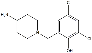 2-[(4-aminopiperidin-1-yl)methyl]-4,6-dichlorophenol Struktur