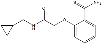 2-[2-(aminocarbonothioyl)phenoxy]-N-(cyclopropylmethyl)acetamide Struktur