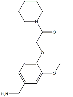 2-[4-(aminomethyl)-2-ethoxyphenoxy]-1-(piperidin-1-yl)ethan-1-one Struktur