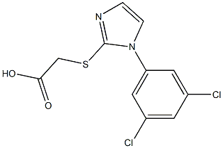 2-{[1-(3,5-dichlorophenyl)-1H-imidazol-2-yl]sulfanyl}acetic acid Struktur