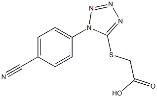 2-{[1-(4-cyanophenyl)-1H-1,2,3,4-tetrazol-5-yl]sulfanyl}acetic acid Struktur