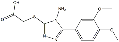 2-{[4-amino-5-(3,4-dimethoxyphenyl)-4H-1,2,4-triazol-3-yl]sulfanyl}acetic acid Struktur