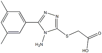 2-{[4-amino-5-(3,5-dimethylphenyl)-4H-1,2,4-triazol-3-yl]sulfanyl}acetic acid Struktur