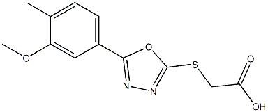 2-{[5-(3-methoxy-4-methylphenyl)-1,3,4-oxadiazol-2-yl]sulfanyl}acetic acid Struktur