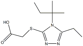 2-{[5-ethyl-4-(2-methylbutan-2-yl)-4H-1,2,4-triazol-3-yl]sulfanyl}acetic acid Struktur