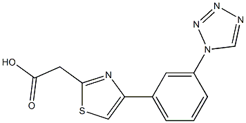 2-{4-[3-(1H-1,2,3,4-tetrazol-1-yl)phenyl]-1,3-thiazol-2-yl}acetic acid Struktur