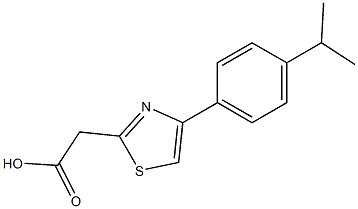 2-{4-[4-(propan-2-yl)phenyl]-1,3-thiazol-2-yl}acetic acid Struktur