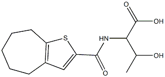 2-{4H,5H,6H,7H,8H-cyclohepta[b]thiophen-2-ylformamido}-3-hydroxybutanoic acid Struktur