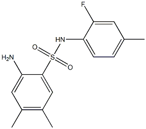 2-amino-N-(2-fluoro-4-methylphenyl)-4,5-dimethylbenzene-1-sulfonamide Struktur