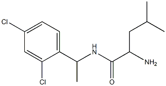 2-amino-N-[1-(2,4-dichlorophenyl)ethyl]-4-methylpentanamide Struktur