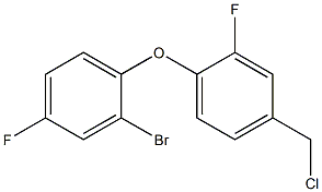 2-bromo-1-[4-(chloromethyl)-2-fluorophenoxy]-4-fluorobenzene Struktur