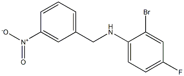 2-bromo-4-fluoro-N-[(3-nitrophenyl)methyl]aniline Struktur