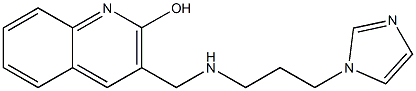 3-({[3-(1H-imidazol-1-yl)propyl]amino}methyl)quinolin-2-ol Struktur