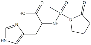 3-(1H-imidazol-4-yl)-2-[1-(2-oxopyrrolidin-1-yl)acetamido]propanoic acid Struktur