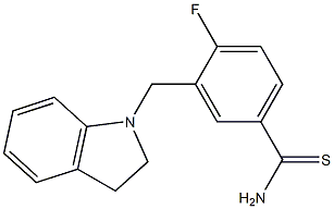 3-(2,3-dihydro-1H-indol-1-ylmethyl)-4-fluorobenzene-1-carbothioamide Struktur