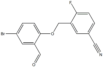 3-(4-bromo-2-formylphenoxymethyl)-4-fluorobenzonitrile Struktur