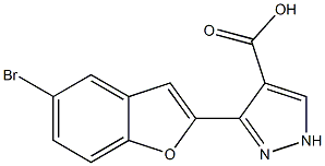 3-(5-bromo-1-benzofuran-2-yl)-1H-pyrazole-4-carboxylic acid Struktur