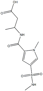 3-[({1-methyl-4-[(methylamino)sulfonyl]-1H-pyrrol-2-yl}carbonyl)amino]butanoic acid Struktur