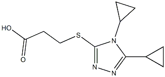 3-[(4,5-dicyclopropyl-4H-1,2,4-triazol-3-yl)thio]propanoic acid Struktur