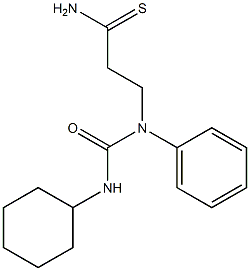 3-[(cyclohexylcarbamoyl)(phenyl)amino]propanethioamide Struktur