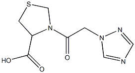 3-[2-(1H-1,2,4-triazol-1-yl)acetyl]-1,3-thiazolidine-4-carboxylic acid Struktur