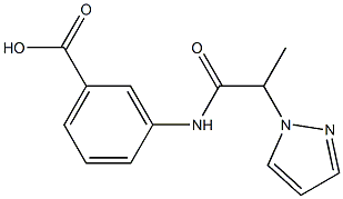 3-[2-(1H-pyrazol-1-yl)propanamido]benzoic acid Struktur