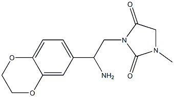 3-[2-amino-2-(2,3-dihydro-1,4-benzodioxin-6-yl)ethyl]-1-methylimidazolidine-2,4-dione Struktur