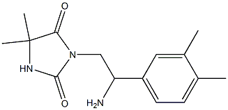 3-[2-amino-2-(3,4-dimethylphenyl)ethyl]-5,5-dimethylimidazolidine-2,4-dione Struktur