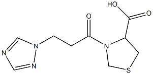 3-[3-(1H-1,2,4-triazol-1-yl)propanoyl]-1,3-thiazolidine-4-carboxylic acid Struktur