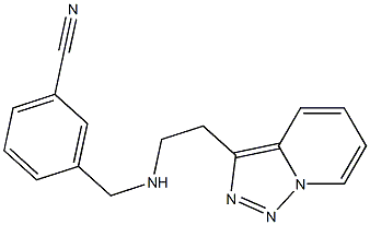 3-{[(2-{[1,2,4]triazolo[3,4-a]pyridin-3-yl}ethyl)amino]methyl}benzonitrile Struktur