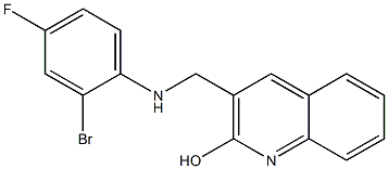 3-{[(2-bromo-4-fluorophenyl)amino]methyl}quinolin-2-ol Struktur