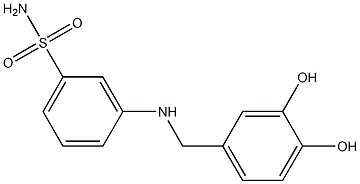 3-{[(3,4-dihydroxyphenyl)methyl]amino}benzene-1-sulfonamide Struktur