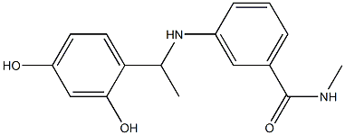 3-{[1-(2,4-dihydroxyphenyl)ethyl]amino}-N-methylbenzamide Struktur