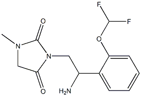 3-{2-amino-2-[2-(difluoromethoxy)phenyl]ethyl}-1-methylimidazolidine-2,4-dione Struktur