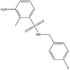 3-amino-N-[(4-fluorophenyl)methyl]-2-methylbenzene-1-sulfonamide Struktur