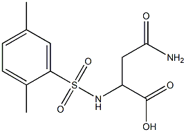 3-carbamoyl-2-[(2,5-dimethylbenzene)sulfonamido]propanoic acid Struktur