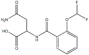 3-carbamoyl-2-{[2-(difluoromethoxy)phenyl]formamido}propanoic acid Struktur