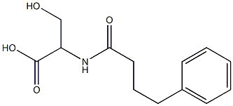 3-hydroxy-2-(4-phenylbutanamido)propanoic acid Struktur