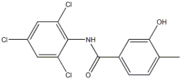 3-hydroxy-4-methyl-N-(2,4,6-trichlorophenyl)benzamide Struktur