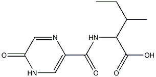 3-methyl-2-[(5-oxo-4,5-dihydropyrazin-2-yl)formamido]pentanoic acid Struktur