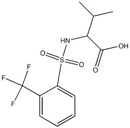 3-methyl-2-{[2-(trifluoromethyl)benzene]sulfonamido}butanoic acid Struktur