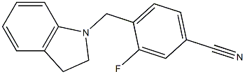 4-(2,3-dihydro-1H-indol-1-ylmethyl)-3-fluorobenzonitrile Struktur