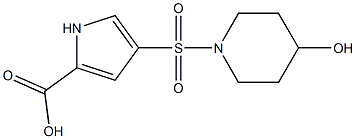 4-[(4-hydroxypiperidine-1-)sulfonyl]-1H-pyrrole-2-carboxylic acid Struktur