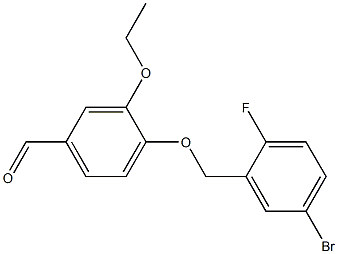 4-[(5-bromo-2-fluorophenyl)methoxy]-3-ethoxybenzaldehyde Struktur