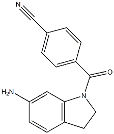 4-[(6-amino-2,3-dihydro-1H-indol-1-yl)carbonyl]benzonitrile Struktur