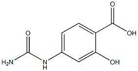 4-[(aminocarbonyl)amino]-2-hydroxybenzoic acid Struktur