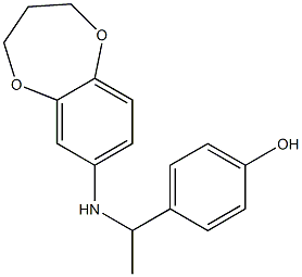 4-[1-(3,4-dihydro-2H-1,5-benzodioxepin-7-ylamino)ethyl]phenol Struktur