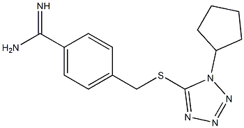 4-{[(1-cyclopentyl-1H-1,2,3,4-tetrazol-5-yl)sulfanyl]methyl}benzene-1-carboximidamide Struktur