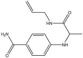 4-{[1-(prop-2-en-1-ylcarbamoyl)ethyl]amino}benzamide Struktur