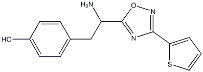 4-{2-amino-2-[3-(thiophen-2-yl)-1,2,4-oxadiazol-5-yl]ethyl}phenol Struktur